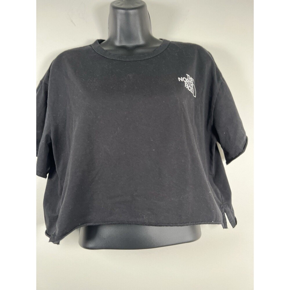 The North Face Shirt Women Black Himalayan Crop Short Sleeve Large - Picture 3 of 13